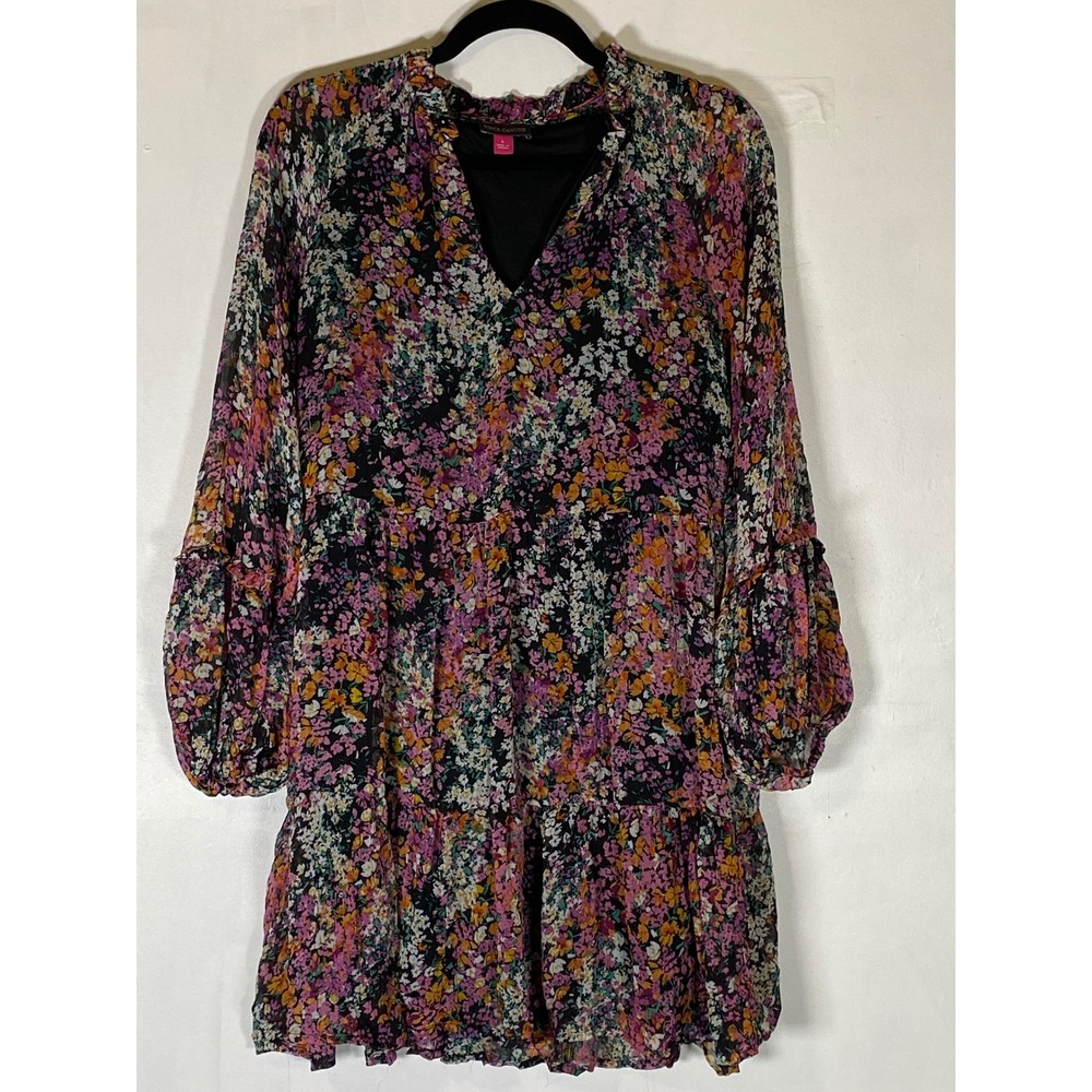 Vince Camuto Floral Tiered Mini Dress S Tiered Balloon Sleeves Cottagecore Boho
